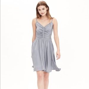 Banana Republic Shirred Silk Dress